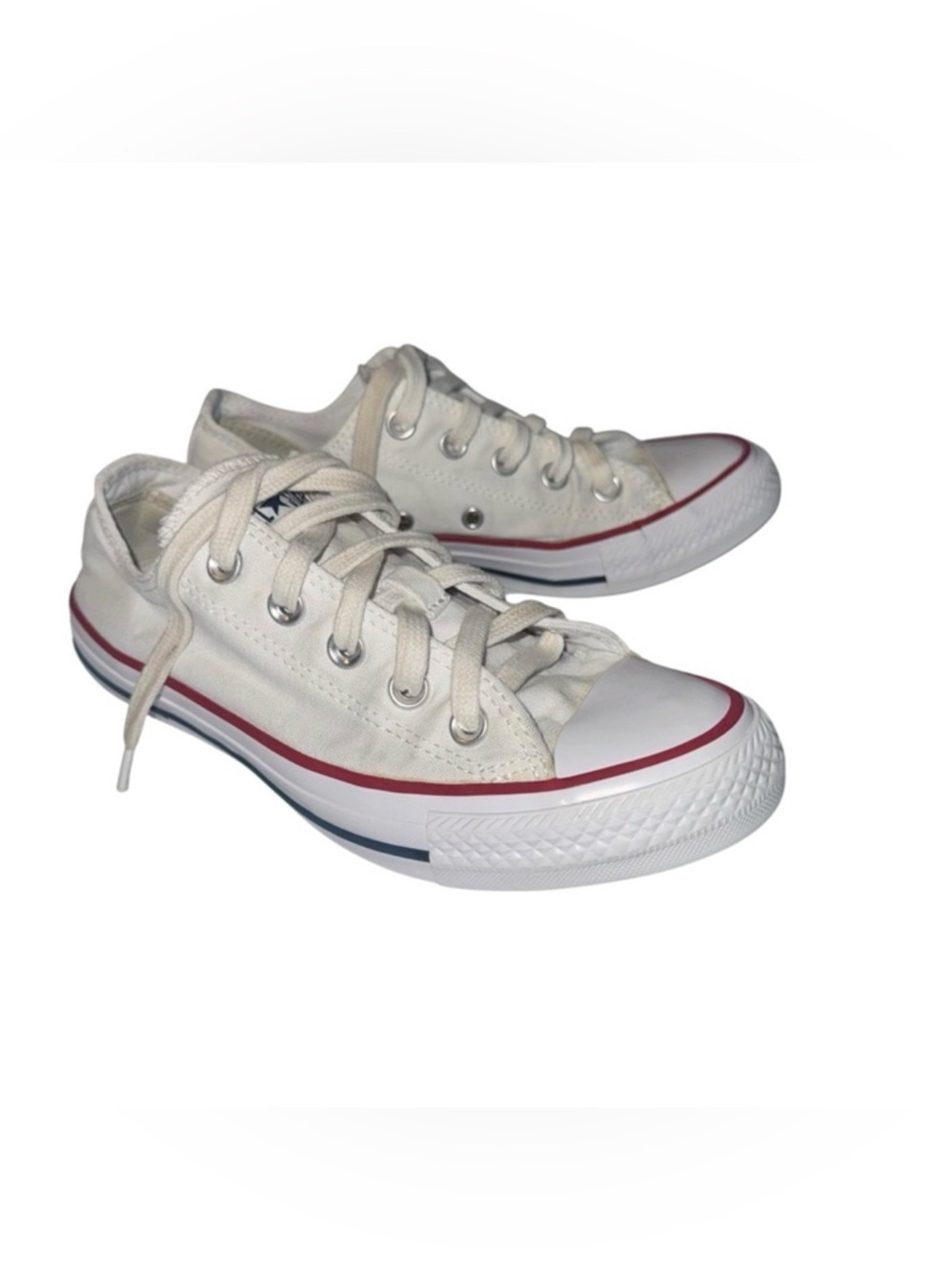Converse Chuck Taylor All Star Low Top White Canvas Sneakers Women’s Size 5 - Picture 2 of 7